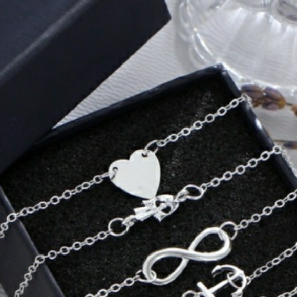 Silver Tone Hamsa Anklet - Picture 4 of 4